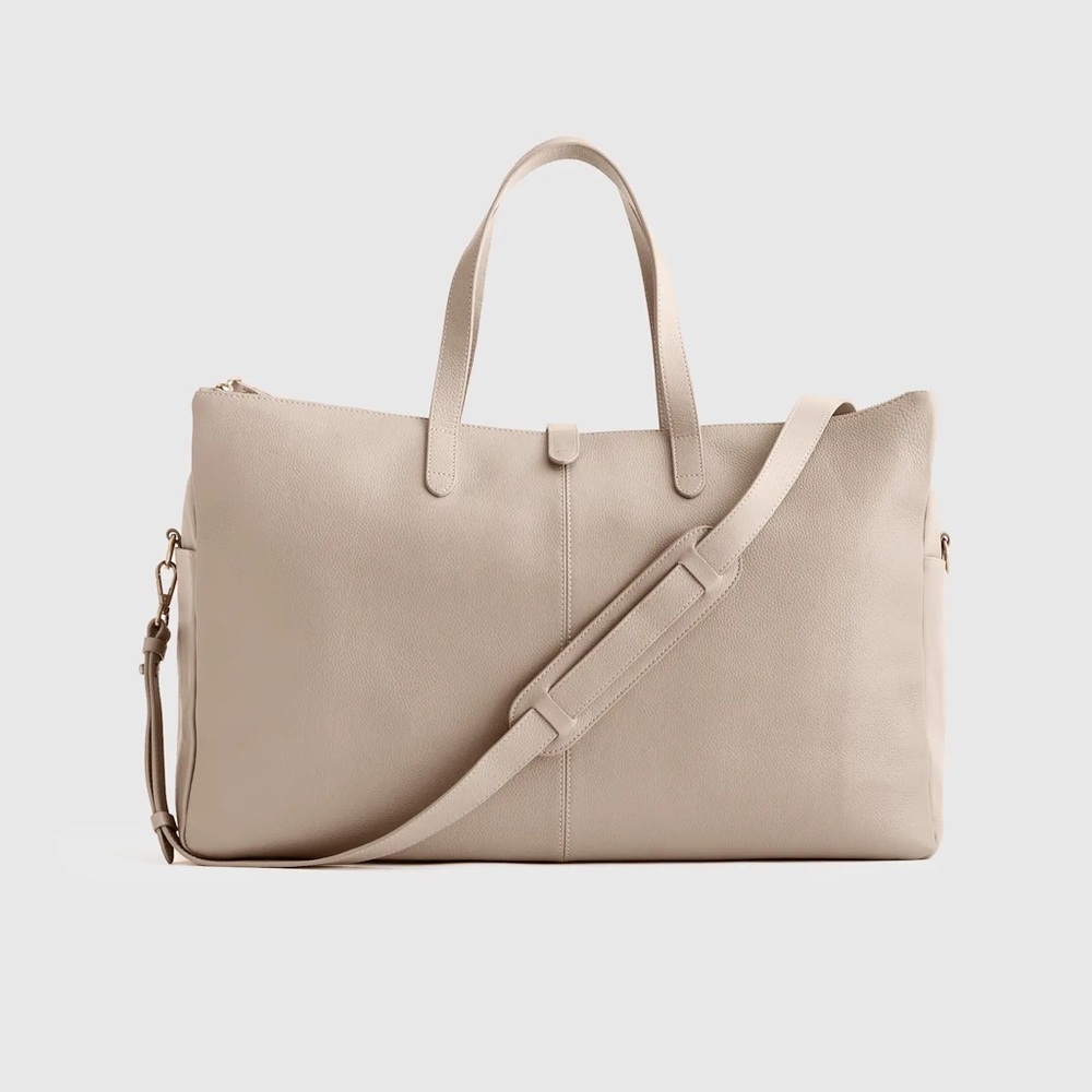Quince Cream Leather Tote Bag